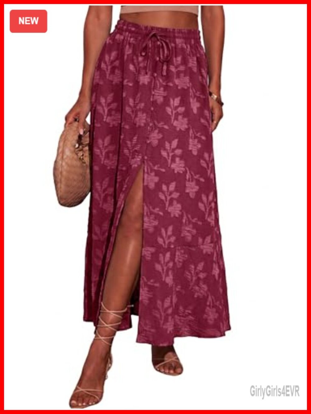 Simplee Women Boho Maxi Skirt Polyester Flowy Beach Summer Long High Waist